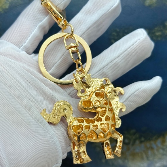 Unicorn Keychain Rhinestone Unicorn Charm Bag Charm Keychain Horse Charm - Picture 7 of 9